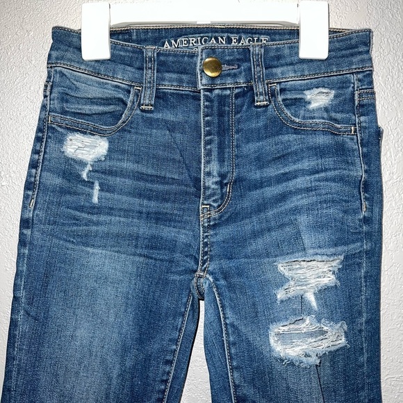 American Eagle Hi Rise Distressed Jegging - Picture 2 of 9